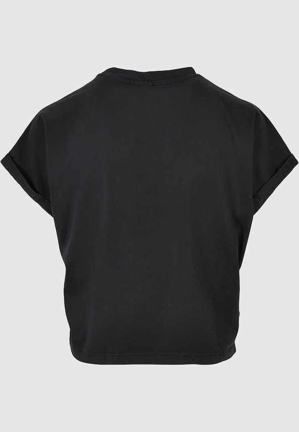 Ladies Short Pigment Dye Cut On Sleeve -5