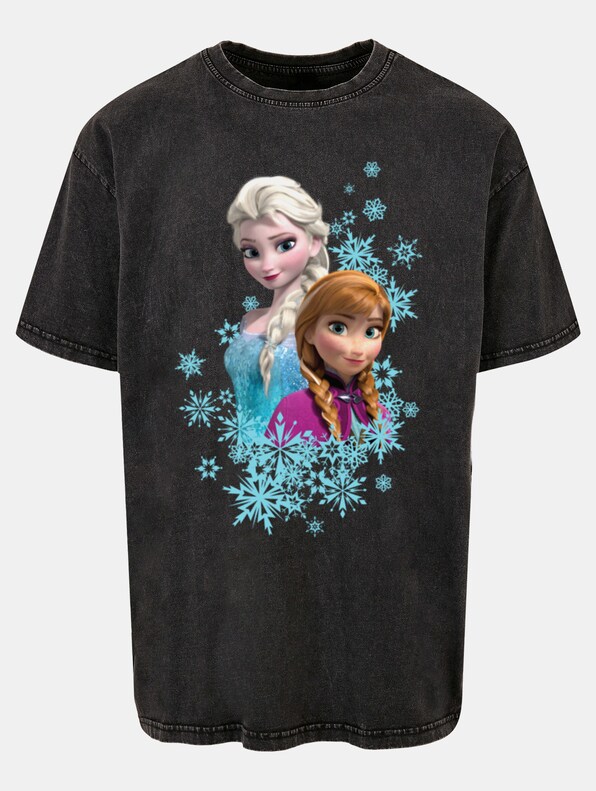 Frozen - Elsa And Anna Sisters Acid Washed Oversize-2