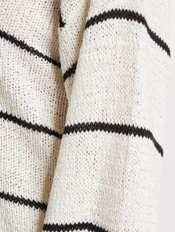 Geena 7/8 Stripe O Neck Knit-3