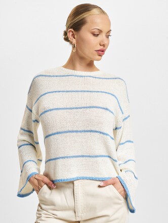 7/8 Stripe O Neck Knit 