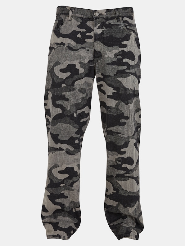 Urban Classics Laser Camo Printed Tapered Fit Jeans-3