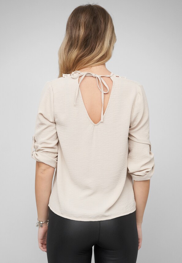 Blouse with turn-up sleeves-1