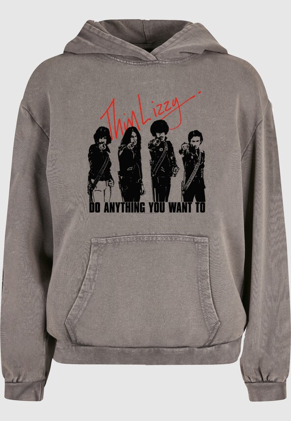 Ladies Thin Lizzy - Do Anything Acid Washed Oversize -2