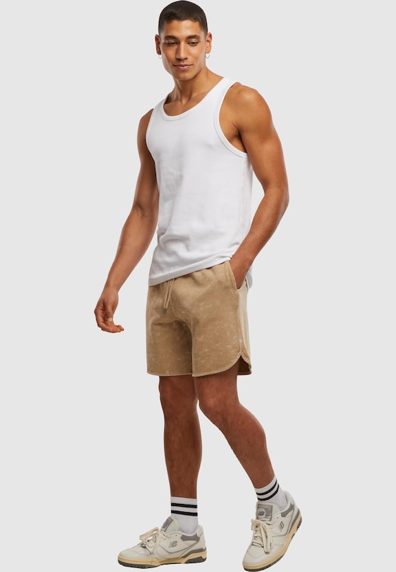 Washed Piped Shorts-5