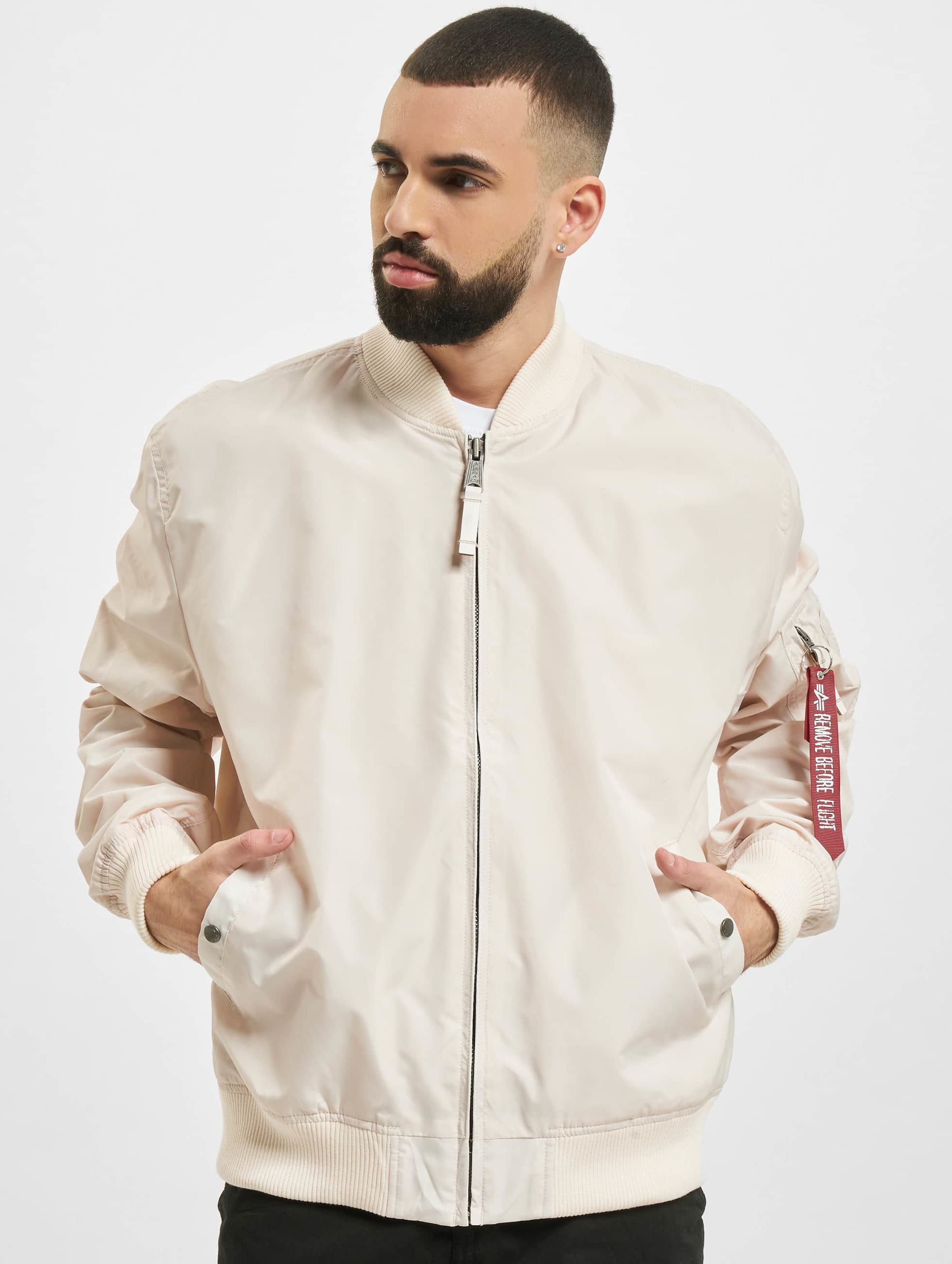 Alpha industries white outlet bomber