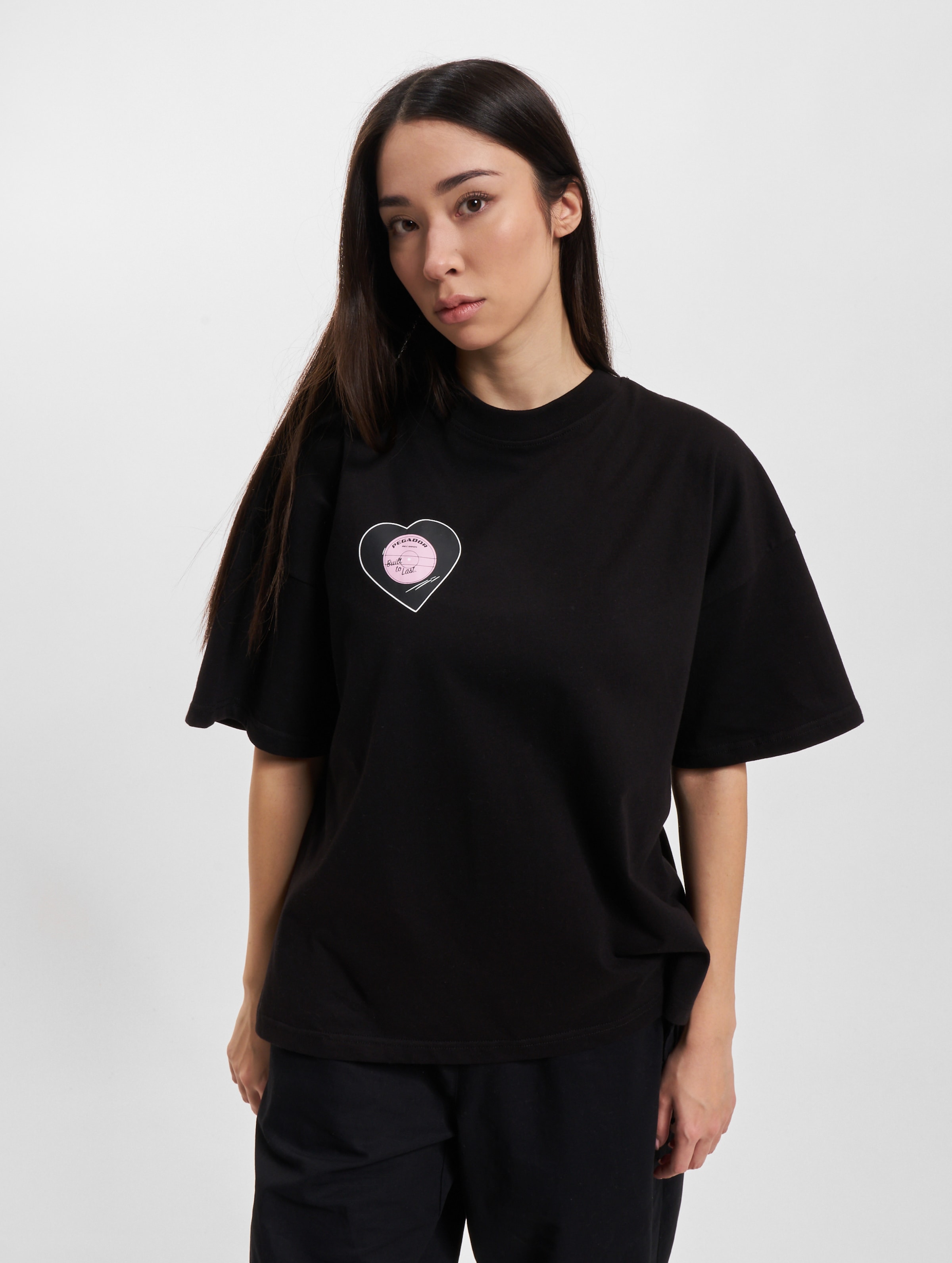 PEGADOR Pegador Drury Heavy Oversized T-Shirt Vrouwen op kleur zwart, Maat XS