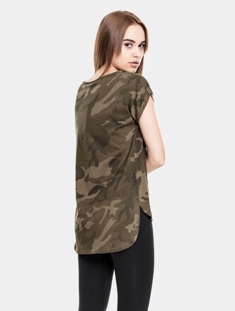 Ladies Camo Back Shaped Tee