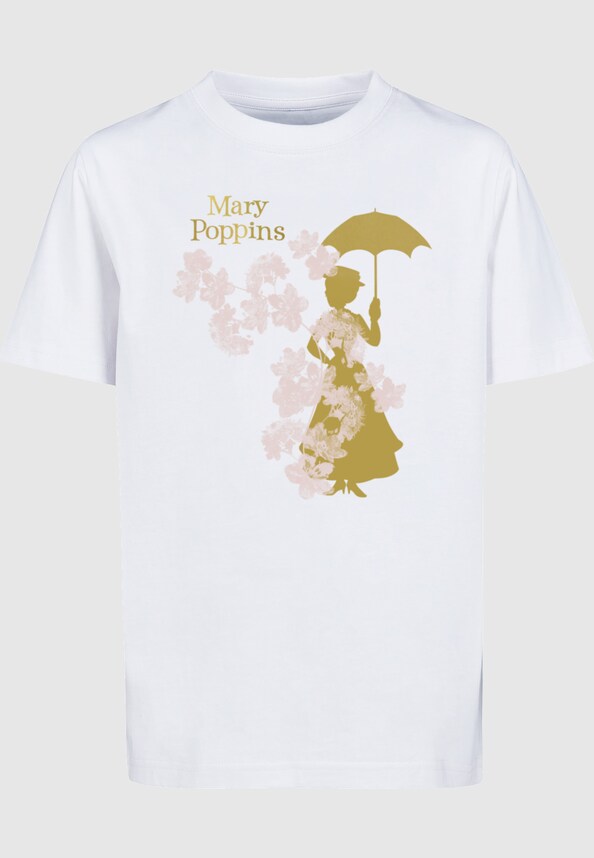 Kids Mary Poppins - Floral Silhouette Basic T-Shirt-0
