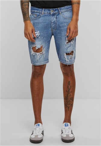 2Y Destroyed Denim Shorts