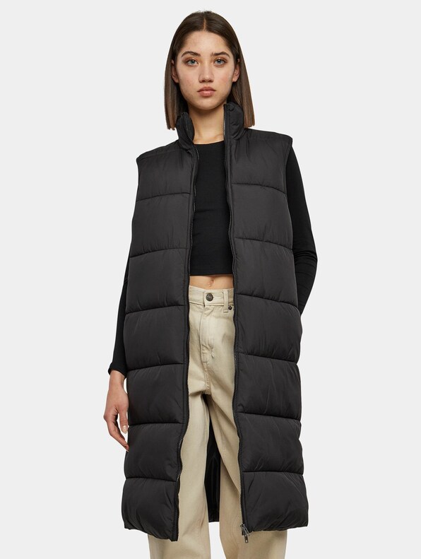 Ladies Long Puffer Vest-0