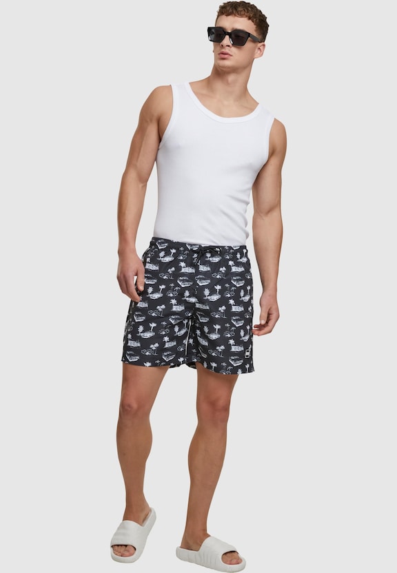 Pattern Swim Shorts-5