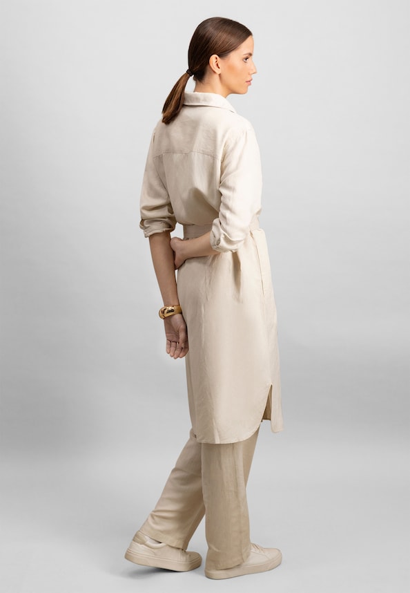 DRESS 3/4 SLEEVE LINEN MIX-2
