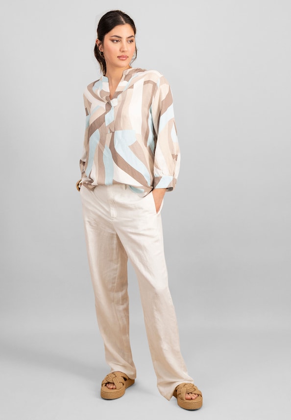 BLOUSE TUNIC COLORFUL LINEN MIX-1