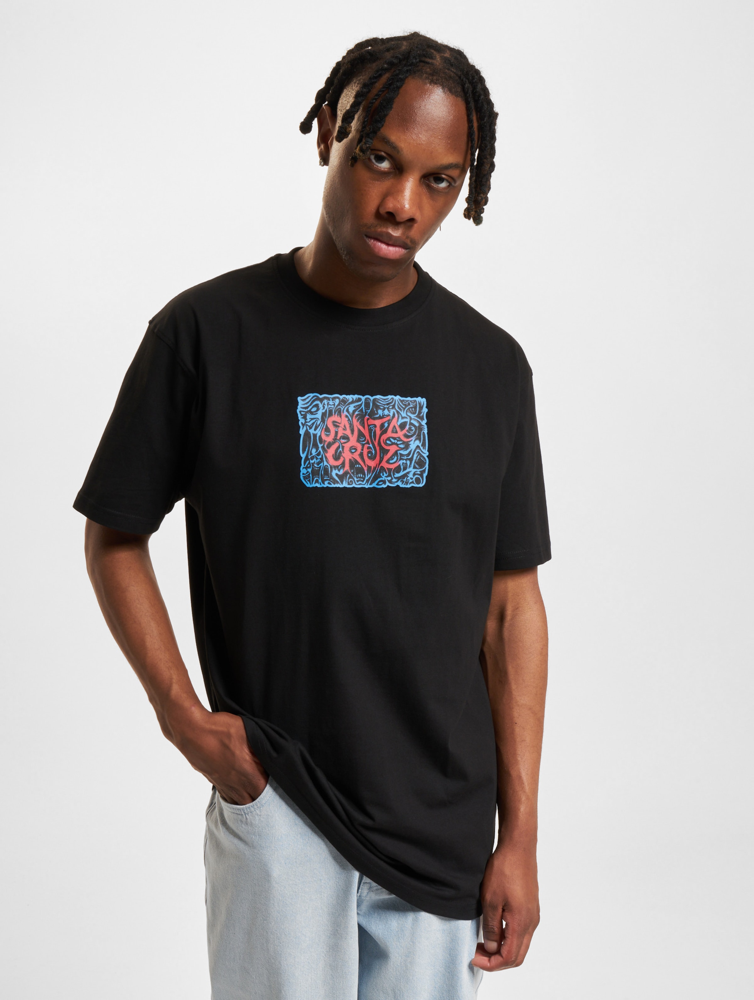 Santa Cruz Knox Faces Front T-Shirt Männer,Unisex op kleur zwart, Maat XL