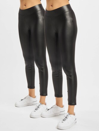 Ladies Synthetic Leather Leggings 2-Pack
