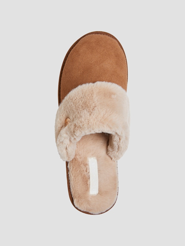 ROMIKA Women Suede + Fake Fur Slipper-4