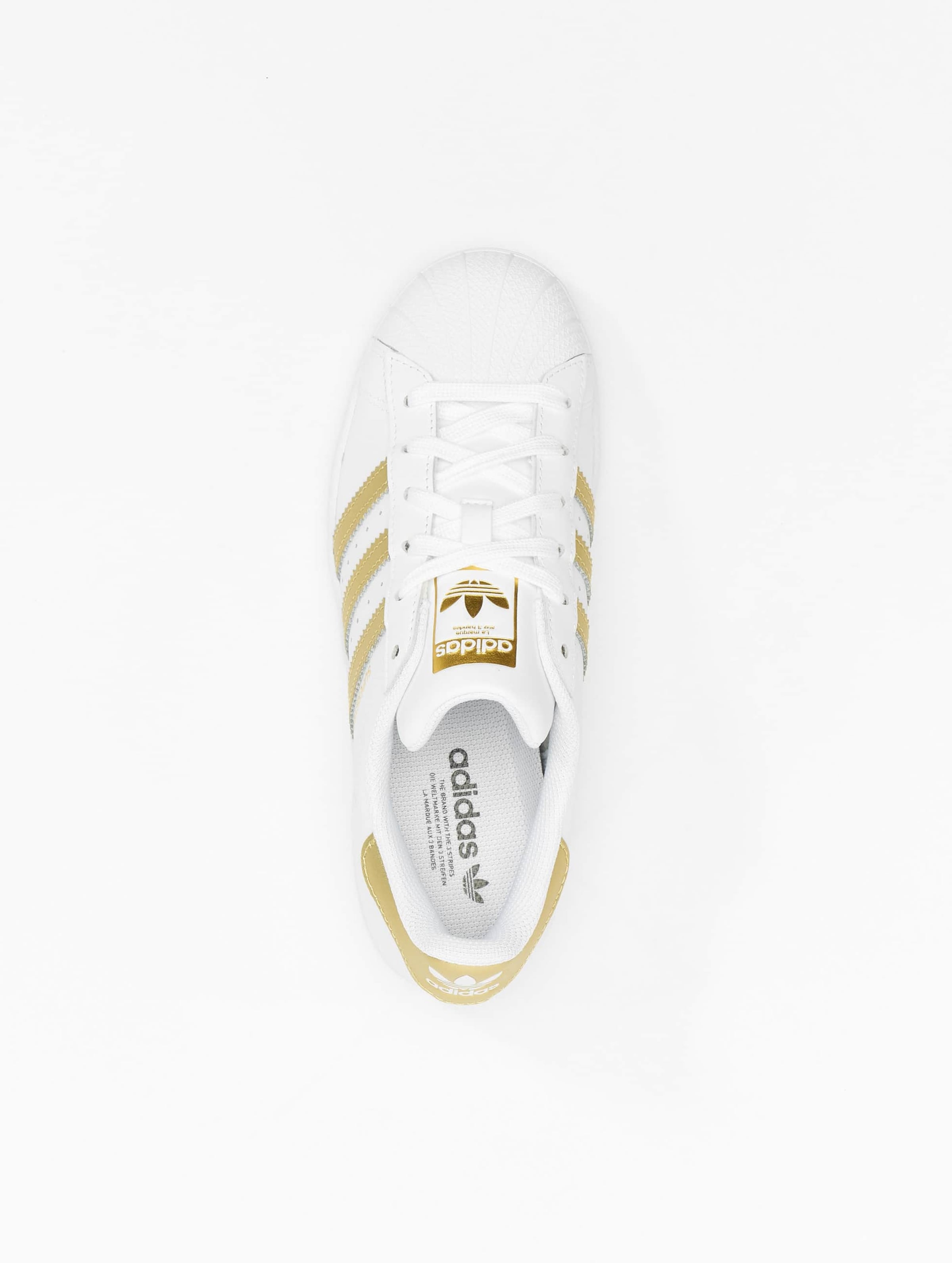 Adidas original superstar hotsell womens white and gold