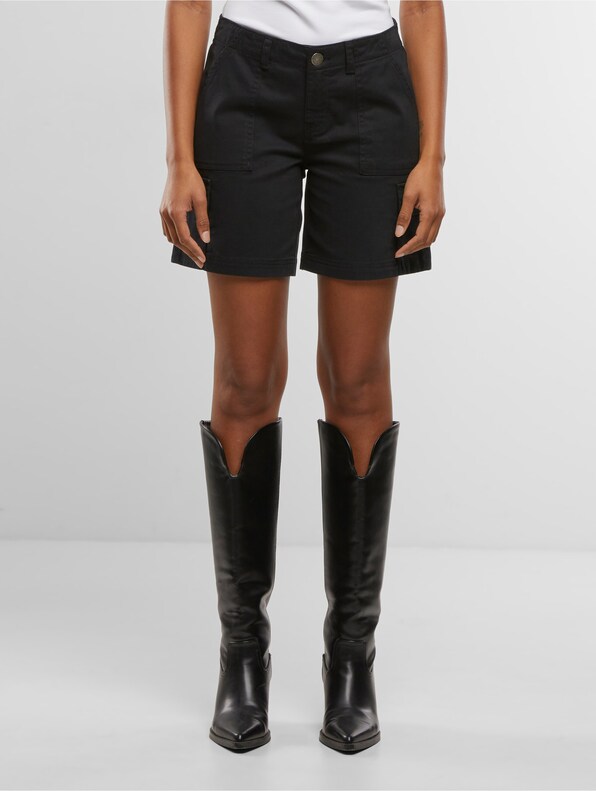Urban Classics Ladies Cotton Cargo Shorts-3