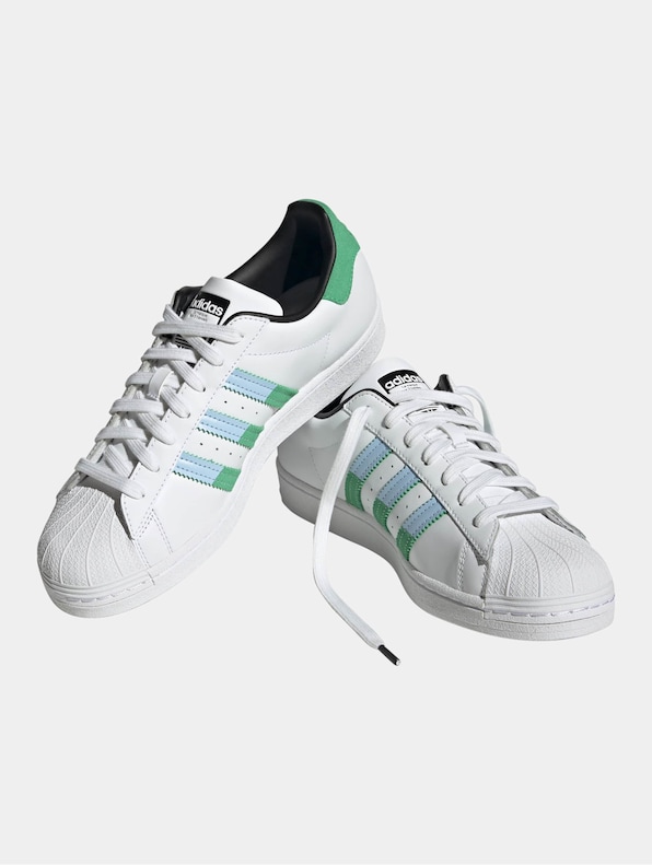 Adidas Originals Superstar Sneakers Ftwr White/Semi Screaming Green/Blue-4