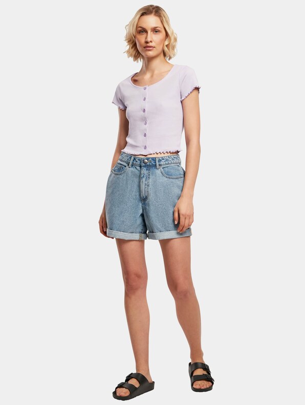  Ladies Cropped Button Up Rib-3