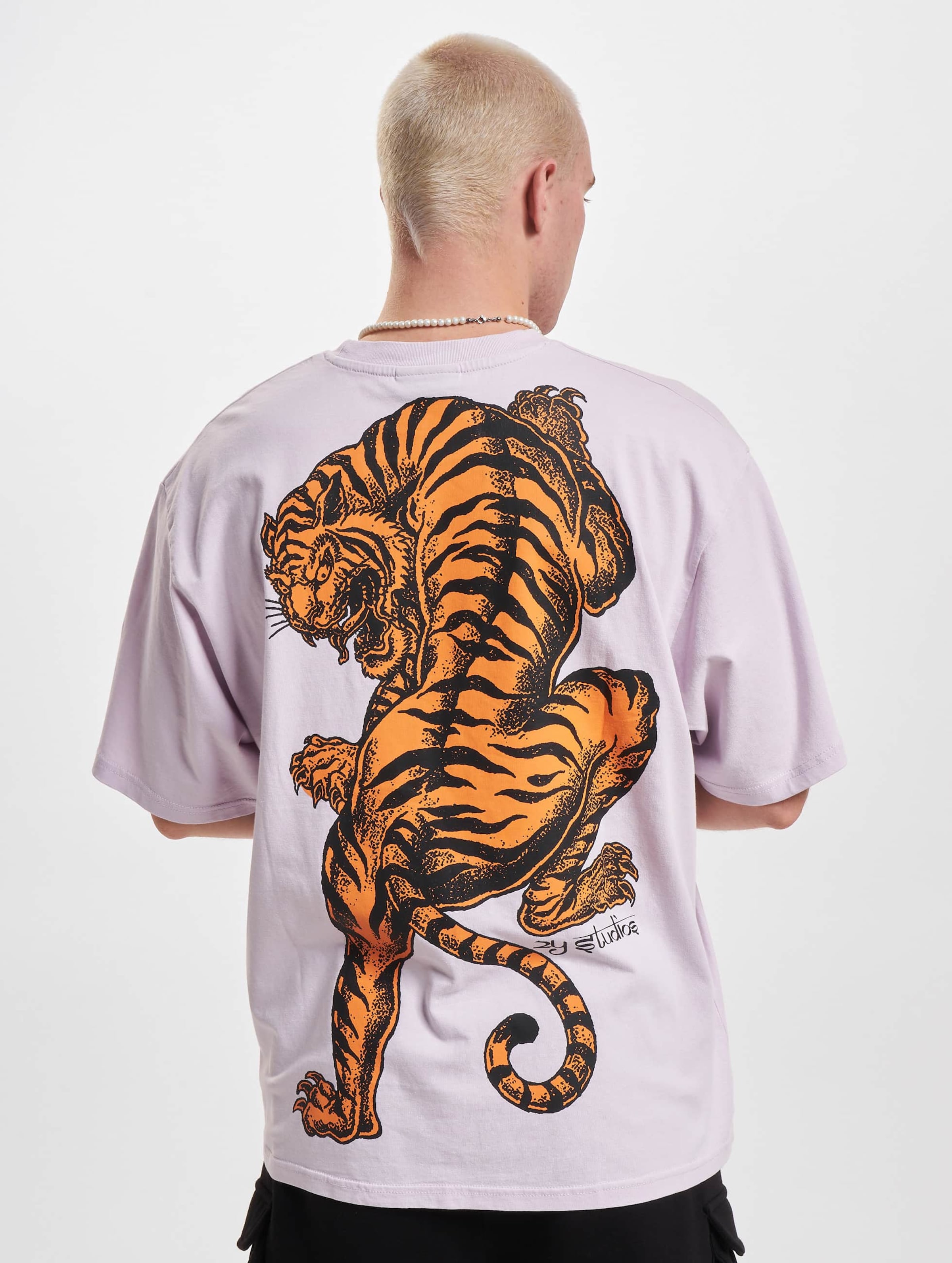 2Y Studios Tiger Oversize T-Shirt Mannen op kleur violet, Maat L