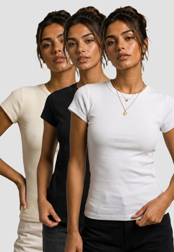 Ladies Short Slim 3-Pack-0