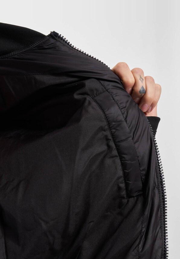 JM233-015-2 SJ Script Logo Bomber Puffer Jacket-5