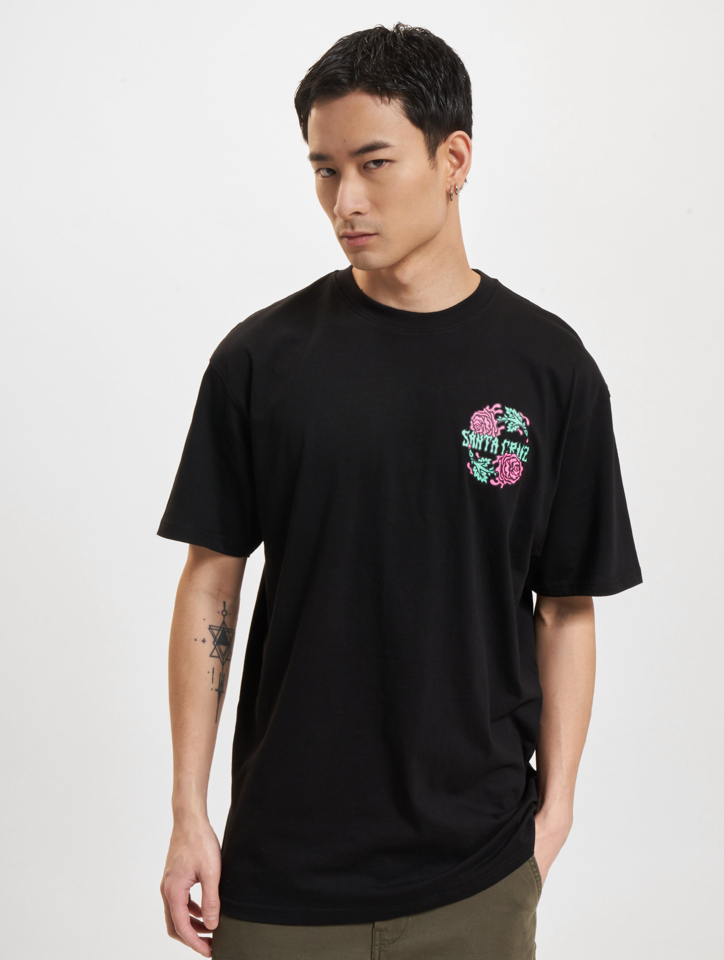 Santa Cruz Dressen Rose Crew Two T-Shirts Mannen op kleur zwart, Maat XXL