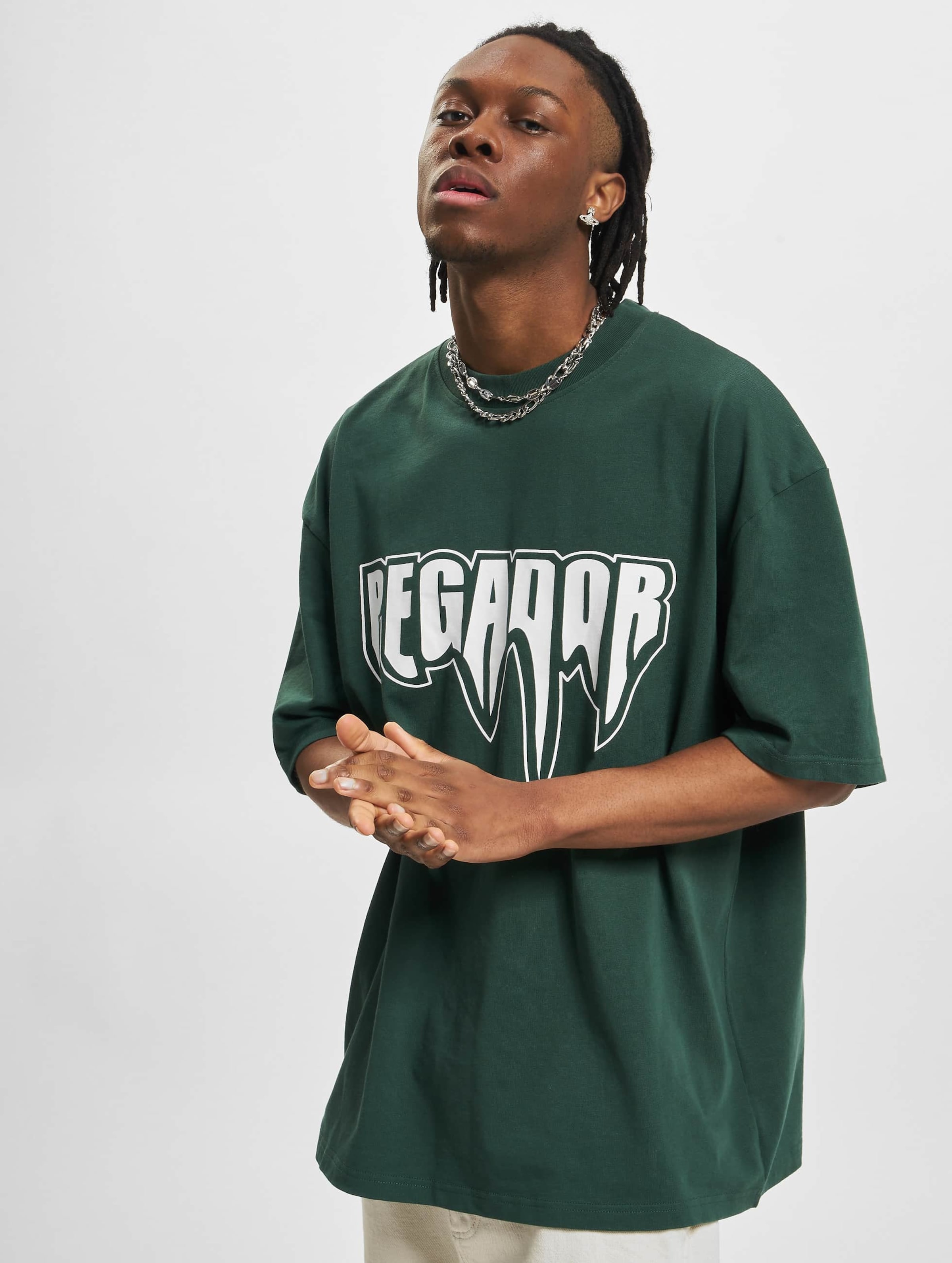 PEGADOR Akron Oversized T-Shirt Mannen op kleur groen, Maat M