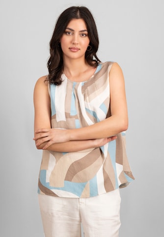 TOP PLEATS COLORFUL LINEN MIX