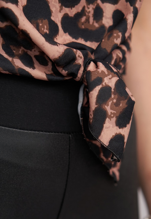 Top withknot detail and leo print-5