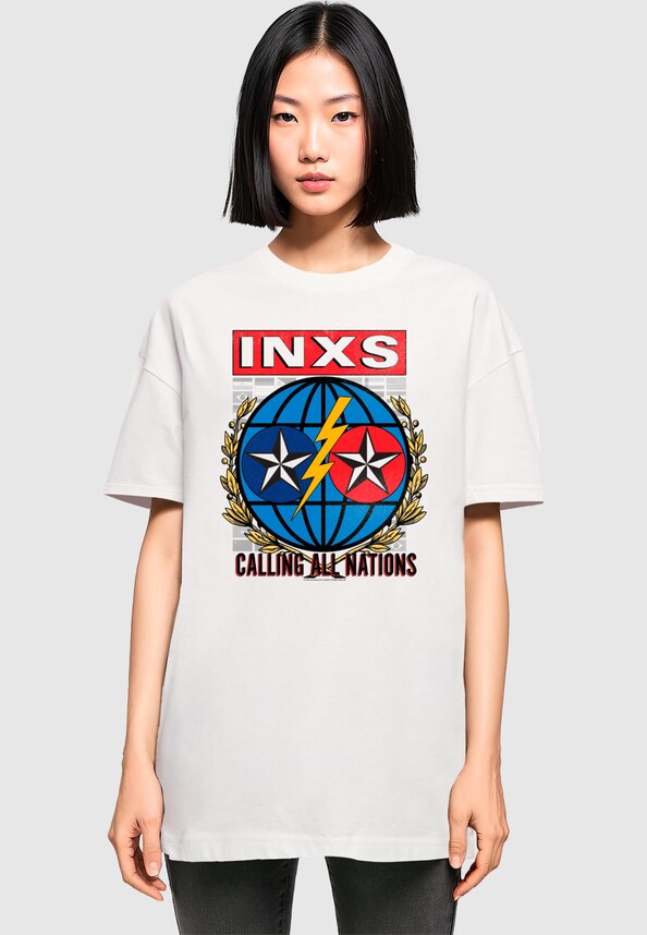 Ladies INXS - Calling All Nations Oversized Boyfriend Tee-0