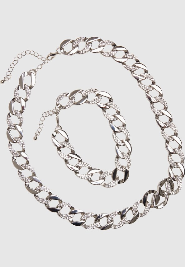  Basic Diamond Necklace And Bracelet-0