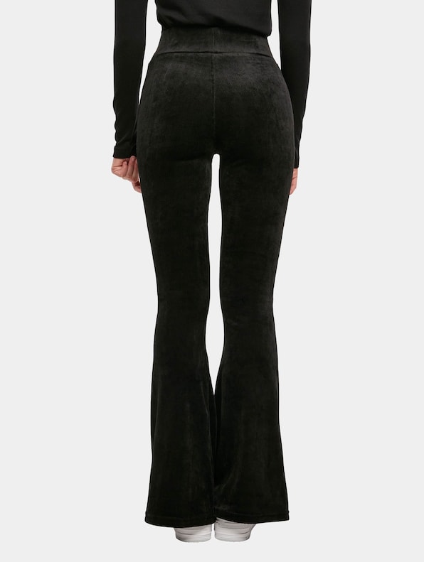 Ladies High Waist Rib Velvet Flared-1