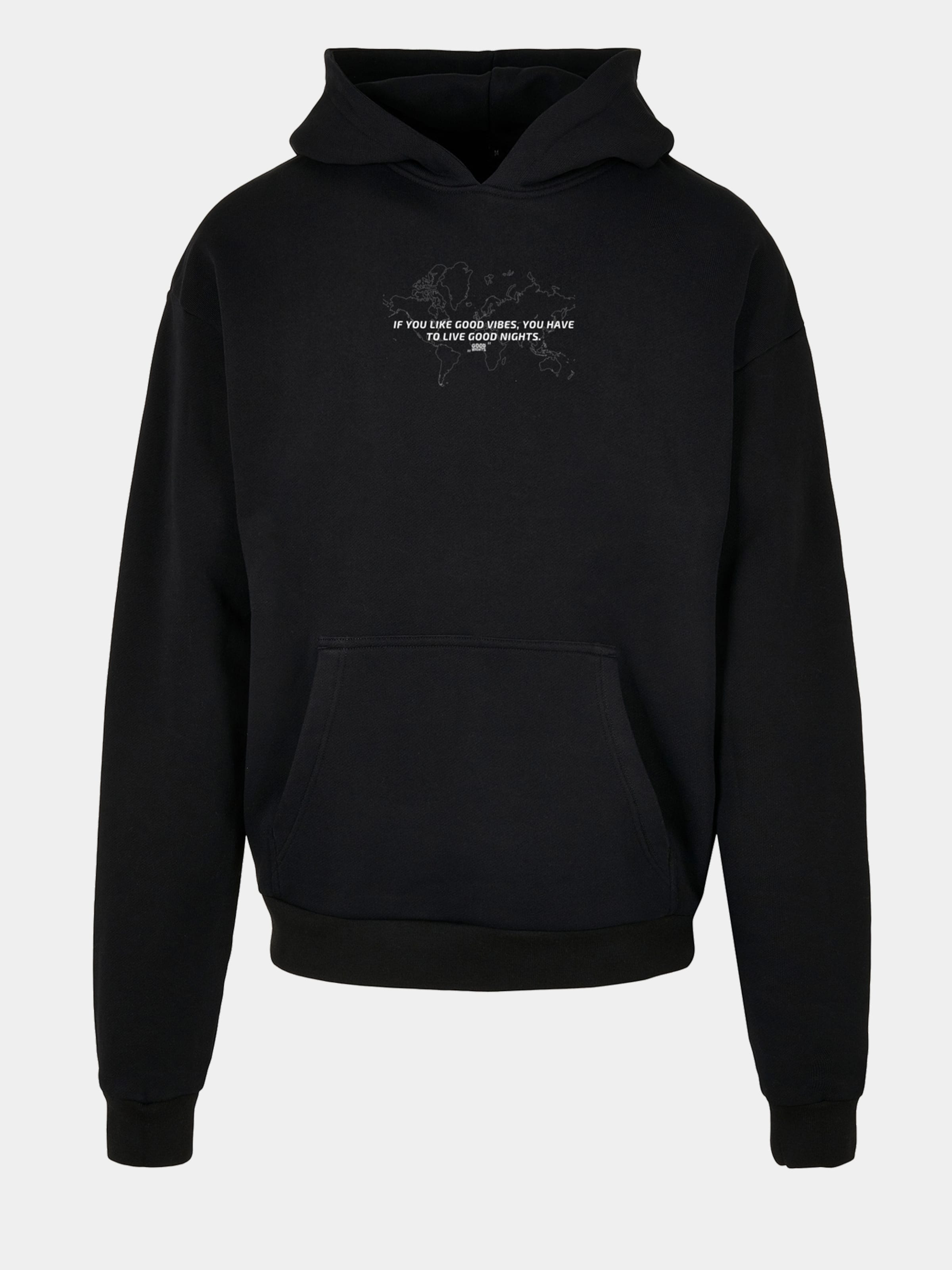 Good Nights Map Hoodie Männer,Unisex op kleur zwart, Maat XXL