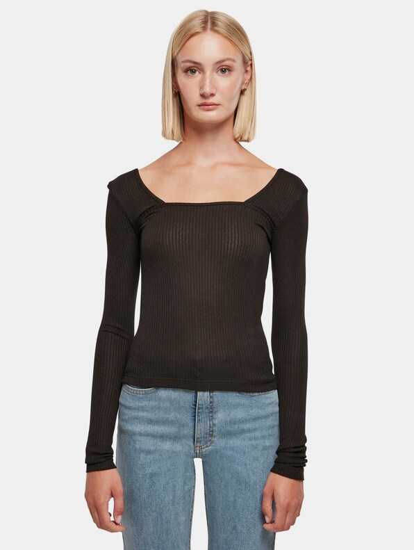 Ladies Rib Squared Neckline-4