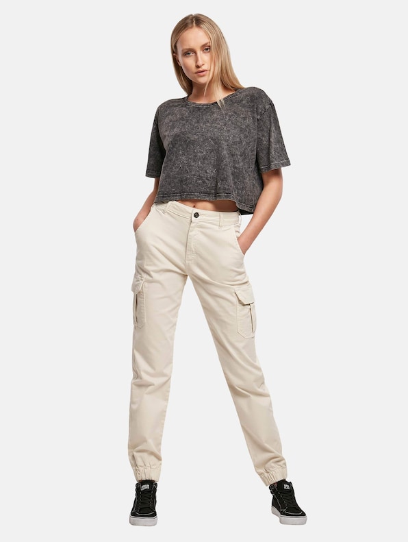 Ladies Acid Washed Cropped Tee-3