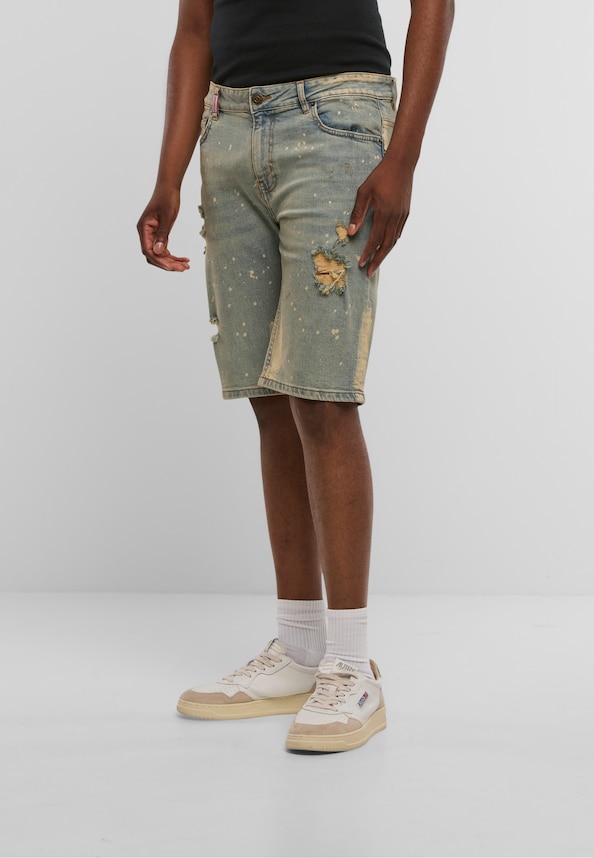 Sylva Ripped Slim Fit Shorts-0