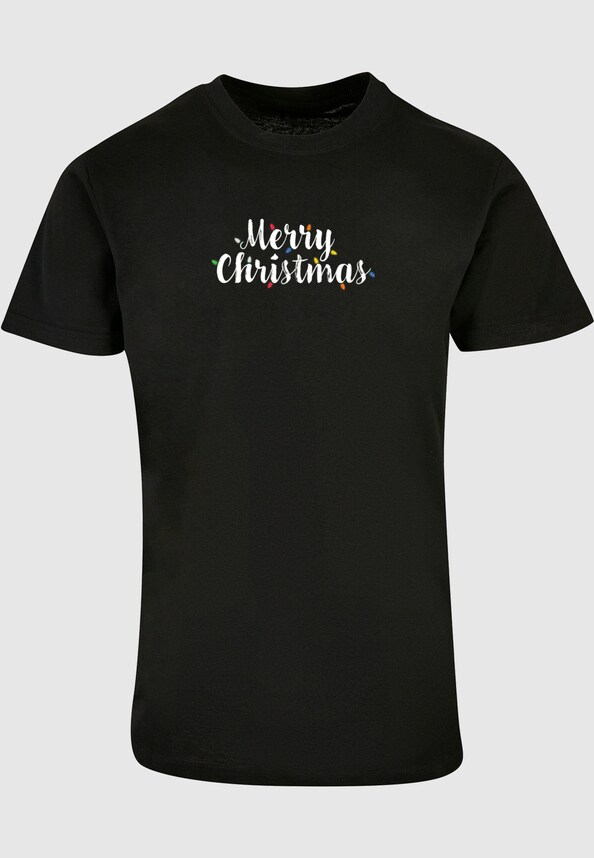 Merry Christmas Lights Basic Round Neck T-Shirt-2