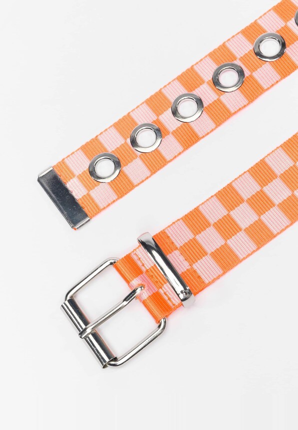 Checker With Eyelets Belt-3