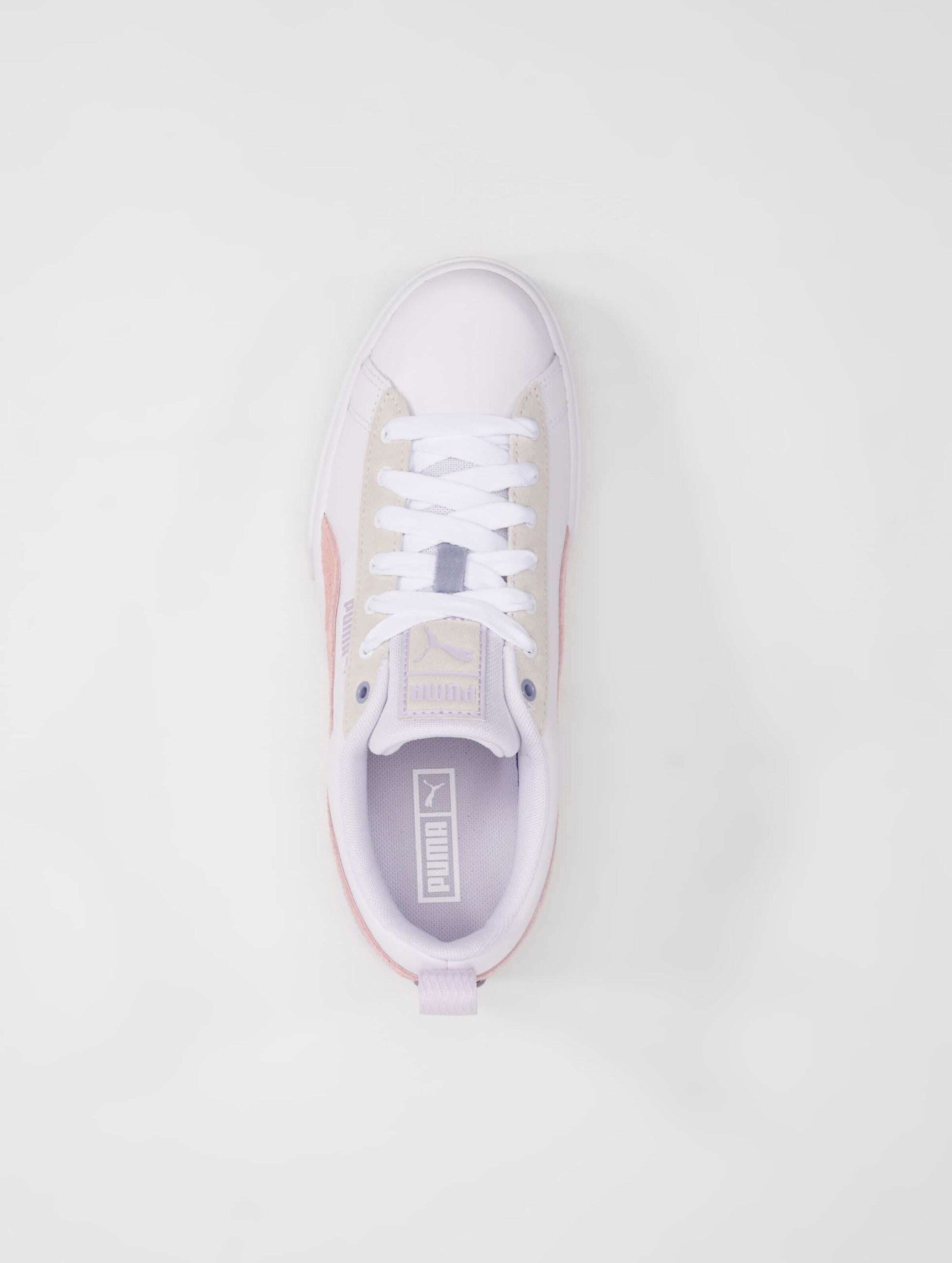 Puma smash best sale vulc white pink