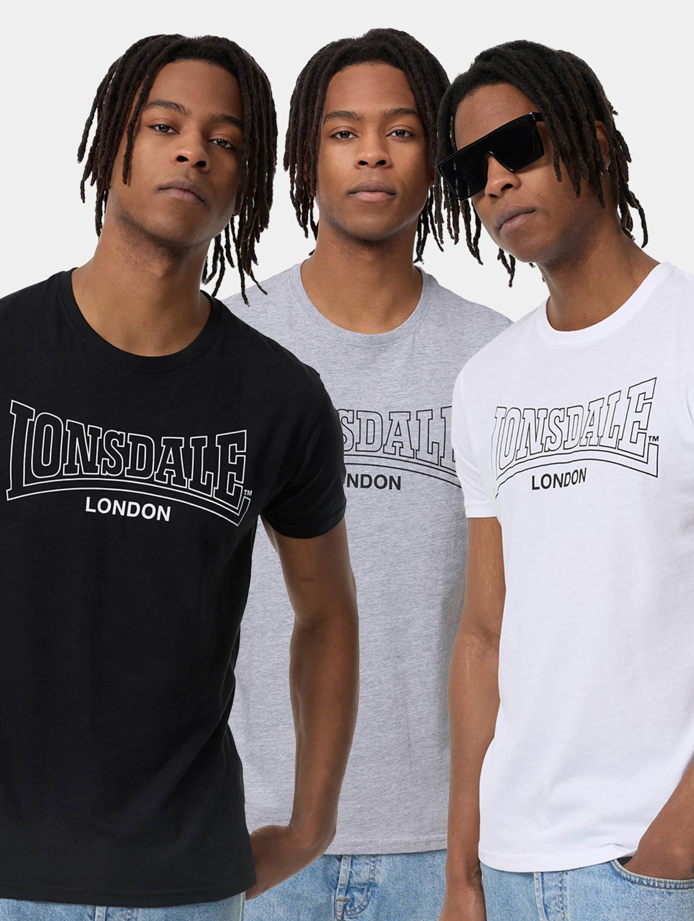 Lonsdale London Beanley T-Shirt Mannen op kleur zwart, Maat 4XL