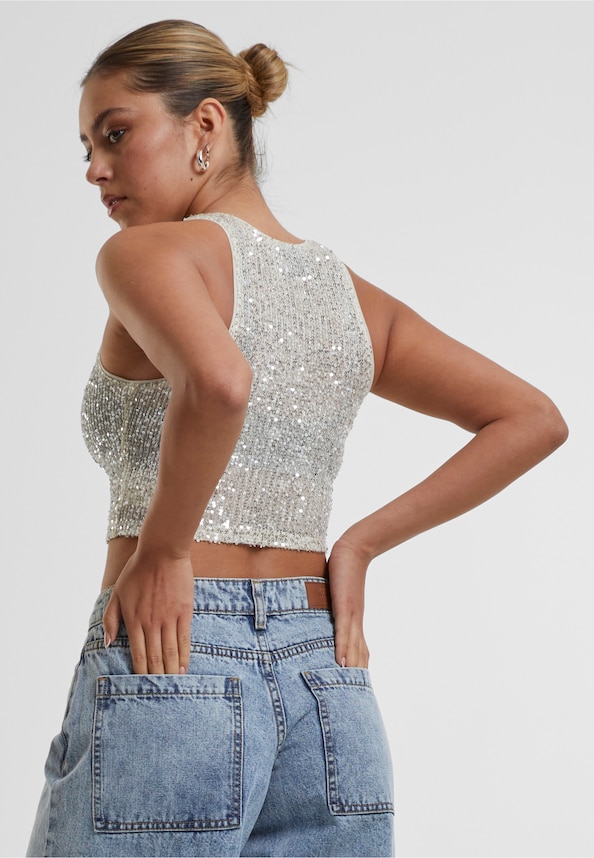 Ladies Sequins Cropped Top-1