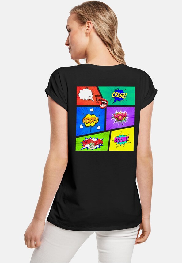 POD Ladies Book Comic Extended Shoulder Tee-1
