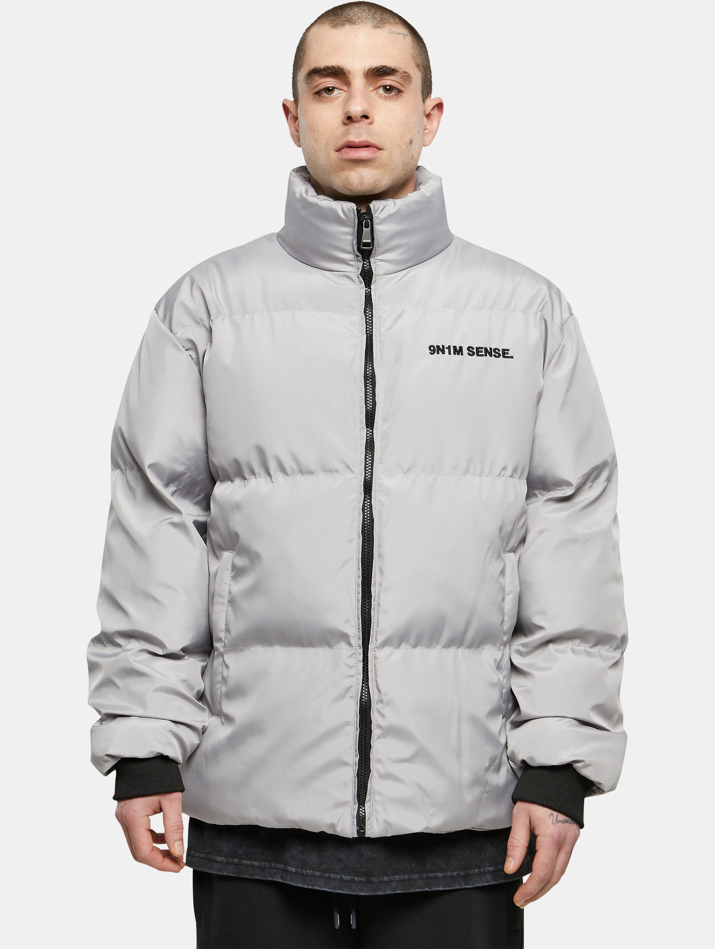 9N1M SENSE Sense Classic Puffer Jacket Mannen op kleur grijs, Maat XL