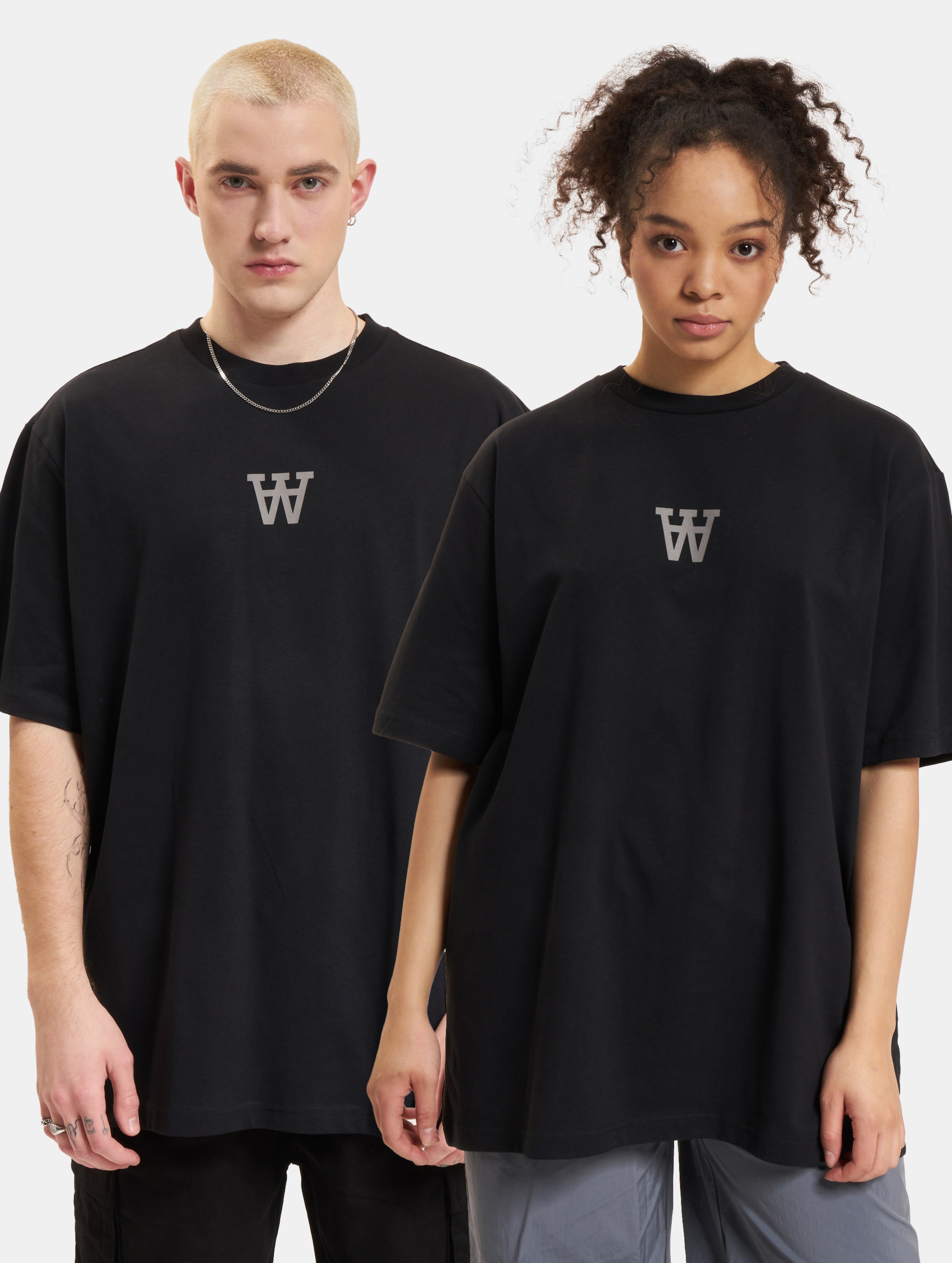 Wood Asa Aa T-Shirt Gots Vrouwen op kleur zwart, Maat S