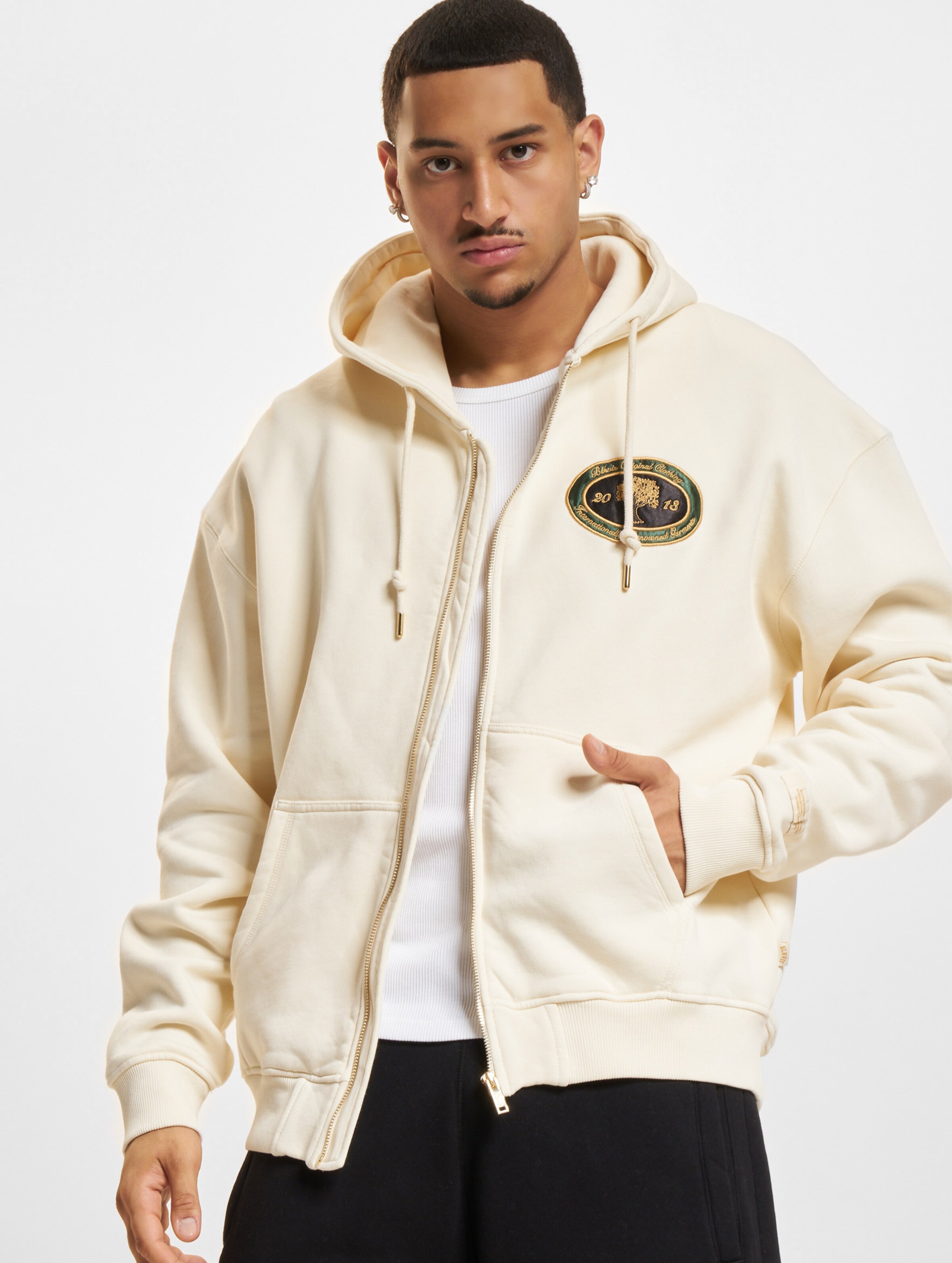 BLKVIS B.O.C. Zip Hoodie Männer,Unisex op kleur beige, Maat S