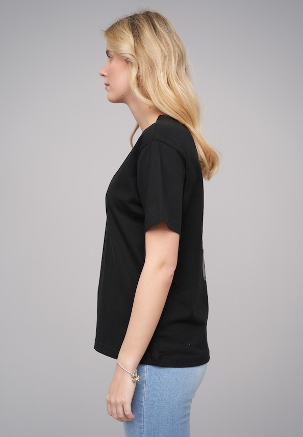 Ladies 77 Vibes Black Tee-2