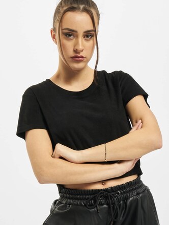 Ladies Cropped Peached Rib