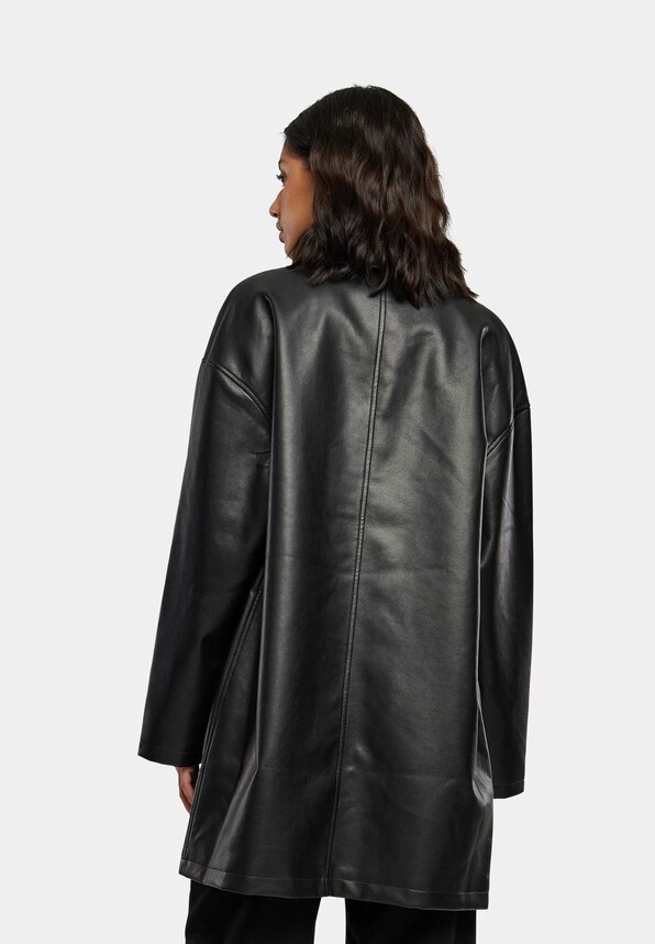 Ladies Faux Leather Coat-1